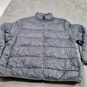 Swiss Tech Mens Puffer Jacket Charcoal Gray Packable Quilted Full Zip SW34100126